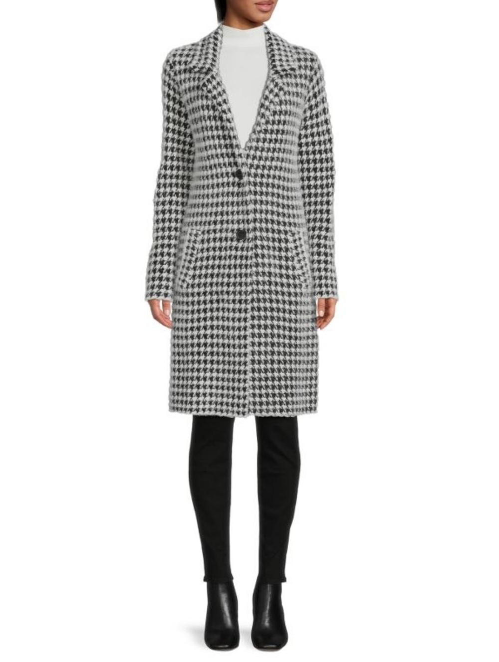 M MAGASCHONI Houndstooth Sweater Coat, Sz S, Retail $160